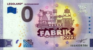 Legoland 2022-10 Fabrik 0 euro souvenir banknotes germany