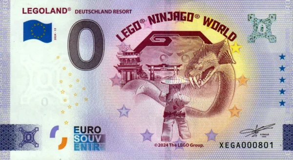 Legoland 2024-15 Ninjago 0 euro souvenir banknotes germany