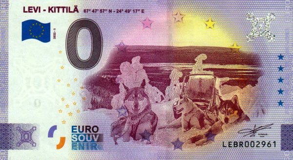 Levi – Kittila 2022-1 0 euro souvenir banknotes finland