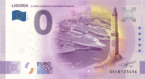 Liguria 2021-4 0 euro souvenir banknotes italy