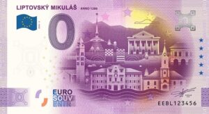 Liptovský Mikuláš 2026-2 0 euro souvenir bankovka slovensko
