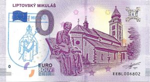 Liptovský Mikuláš 2019-1 0 euro souvenir banknote slovakia 0€ bankovka slovensko peciatka 2