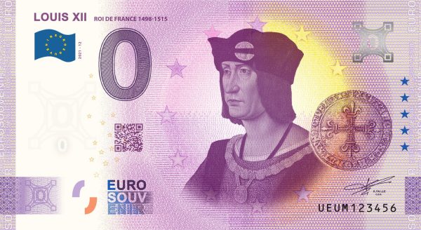 Louis XII 2021-12 0 euro souvenir banknotes billet france