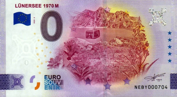 Lunersee 1970M 2025-2 0 euro souvenir banknotes austria