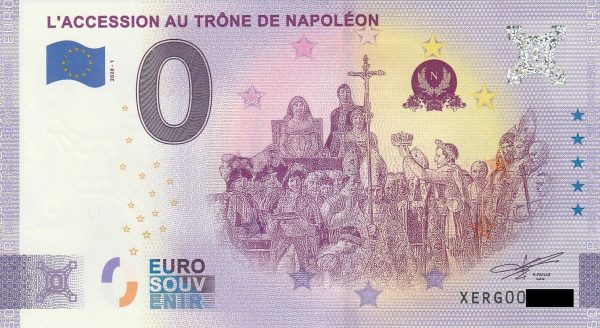 L´Accession au Trone de Napoléon 2020-1 0 euro souvenir schein banknotes billet