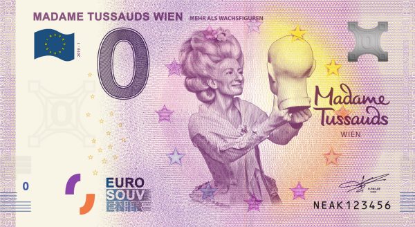 MADAME TUSSAUDS WIEN 2019-1 0 euro souvenir bankovka zero euro banknote