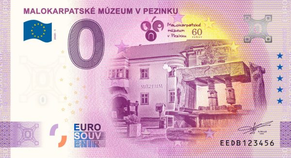 Malokarpatské múzeum v Pezinku 2020-1 ND 0 euro souvenir bankovka slovensko