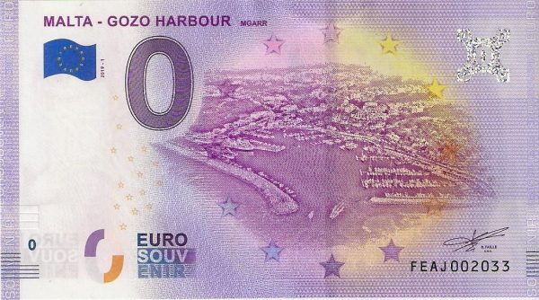 Malta Gozo Harbour 2019-1 0 euro souvenir banknote feaj