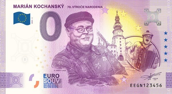 Marián Kochanský 2025-3 0 euro souvenir bankovka slovensko
