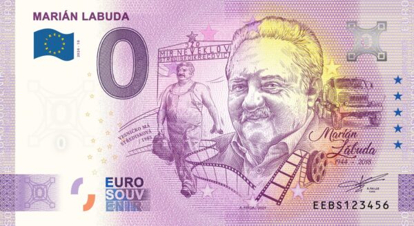 Marián Labuda 2024-10 0 euro souvenir bankovka slovensko