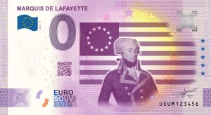 Marquis de Lafayette 2021-11 0 euro souvenir banknote france