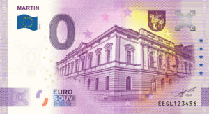 Martin 2025-1 0 euro souvenir bankovka slovensko