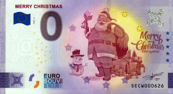 Merry Christmas 2023-4 0 euro souvenir banknotes italy