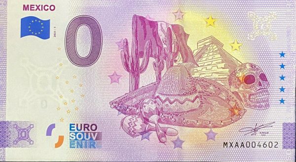 Mexico 2021-1 0 euro souvenir banknotes