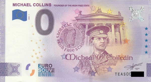 Michael Collins 2020-1 0 euro souvenir schein banknotes
