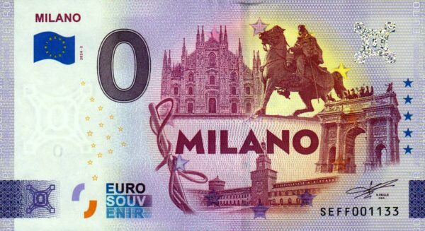Milano 2024-3 0 euro souvenir banknotes italy