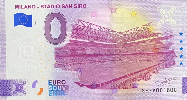 Milano – Stadio San Siro 2024-1 0 euro souvenir banknotes italy