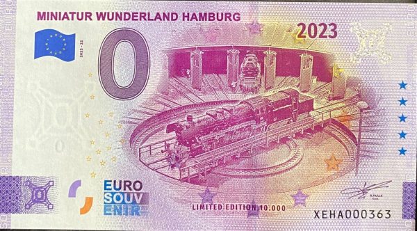 Miniatur Wunderland 2023-22 0 euro souvenir banknotes germany