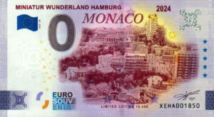 Miniatur Wunderland Hamburg 2024-28 Monaco 0 euro souvenir banknote germany