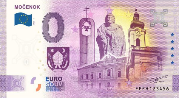 Močenok 2022-1 0 euro souvenir bankovka slovensko
