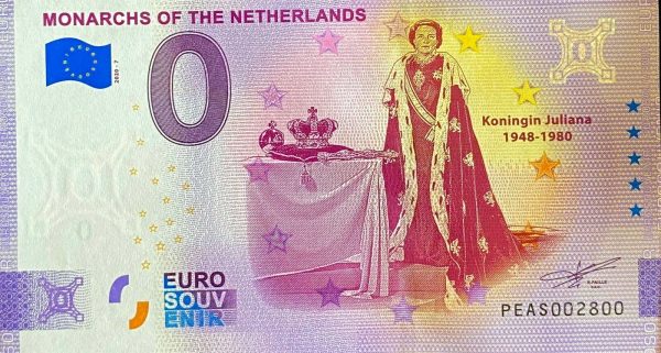 Monarchs of the Netherlands 2020-7 0 euro souvenir banknotes zero euro