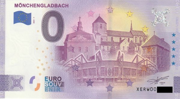Monchengladbach 2021-1 0 euro souvenir banknotes germany