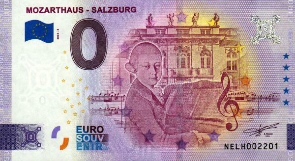 Mozarthaus-Salzburg 2023-4 0 euro souvenir austria banknotes
