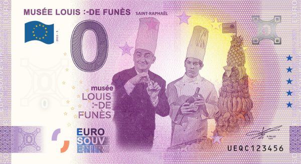Musée Louis de Funés 2022-5 0 euro souvenir banknotes france