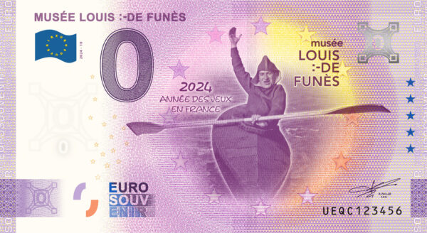Musée Louis de Funes 2024-10 KAYAK 0 euro souvenir banknotes france