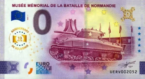 Musée Mémorial de la Bataille de Normandie 2025-1 anniversary 0 euro souvenir banknotes france