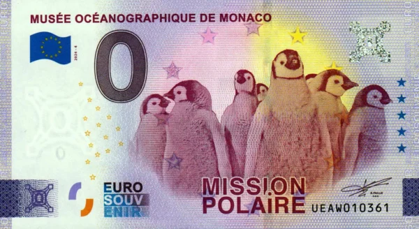 Musée Océanographique de Monaco 2024-4 0 euro souvenir banknotes