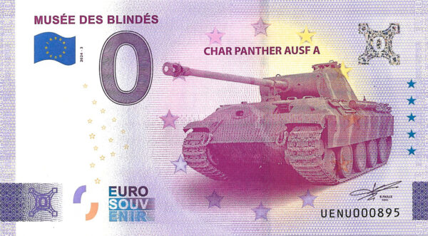 Musée des Blindés 2024-3 0 euro souvenir banknotes france