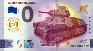 Muséee des Blindés 2025-4 anniversary 0 euro souvenir banknotes france