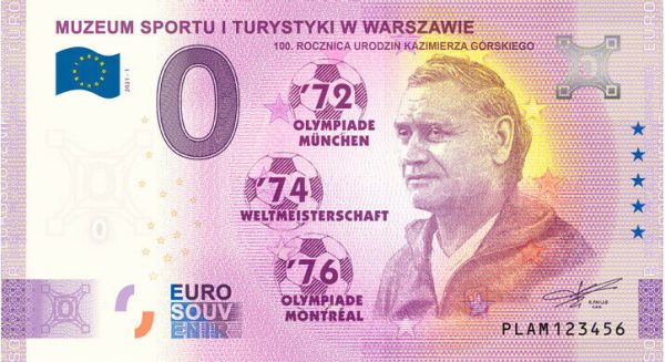 Muzeum Sportu i Turystyki w Warszawie 2021-1 0 euro souvenir banknotes poland