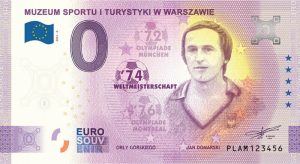 Muzeum Sportu i Turystyki w Warszawie 2021-6 0 euro souvenir banknote poland