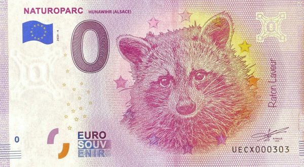 Naturoparc 2020-4 0 euro souvenir banknote france hunawihr alsace