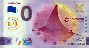 Nausicaá 2025-11 Raie anniversary 0 euro souvenir banknotes france