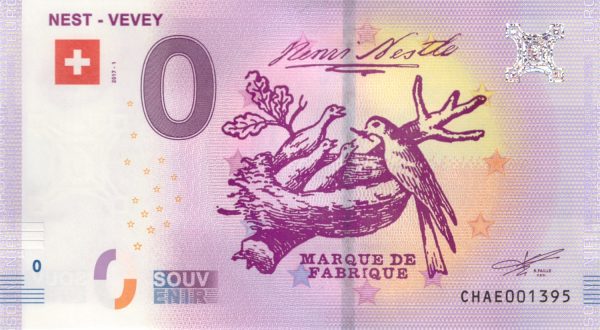 Nest Vevey 2017-1 0 euro souvenir schein swizzerland banknotes