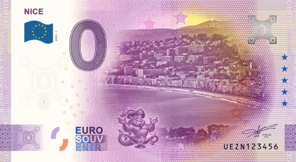 Nice 2025-1 0 euro souvenir banknotes france