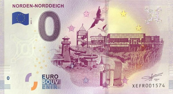Norden-Norddeich 2019-1 0 euro souvenir bankovka germany