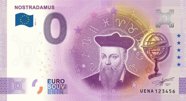 Nostradamus 2021-7 0 euro souvenir france banknotes billet