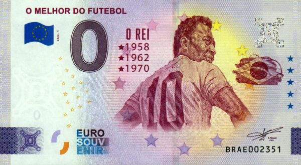 O Melhor do Futebol 2024-1 0 euro souvenir banknote brazil pele