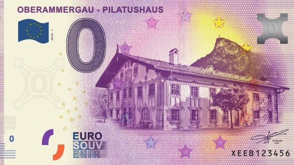 Oberammergau - Pilatushaus 2018-1 zero euro 0€ souvenir banknote