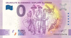 Objavujte Slovensko Explore Slovakia 2023-2 0 euro souvenir bankovka slovensko