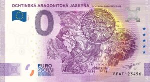 Ochtinská aragonitová jaskyňa 2024-7 0 euro souvenir bankovka slovensko