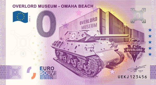 Overlord Museum – Omaha Beach 2022-6 0 euro souvenir banknotes france