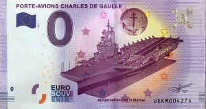 PORTE-AVIONS CHARLES DE GAULLE 2017-1 zero euro souvenir banknote 0€ schein billet