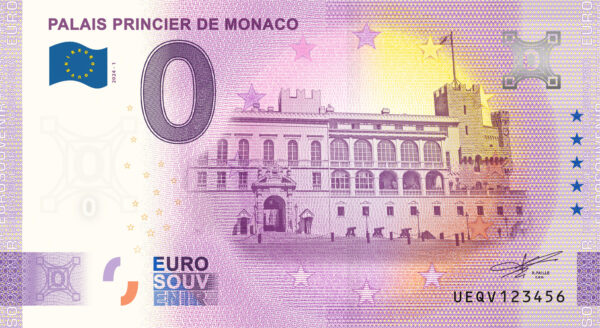 Palais Princier de Monaco 2024-1 0 euro souvenir banknotes france