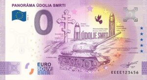 Panoráma Údolia smrti 2026-4 0 euro souvenir bankovka slovensko