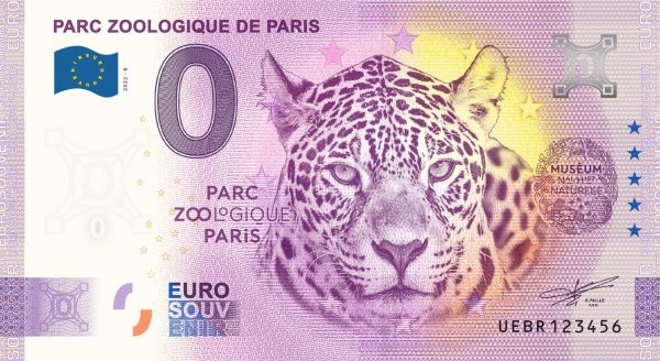 Parc Zoologique de Paris 2022-8 0 euro souvenir banknotes france